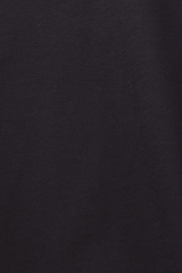 Jersey-T-Shirt mit V-Ausschnitt, 100 % Baumwolle, BLACK, detail image number 5
