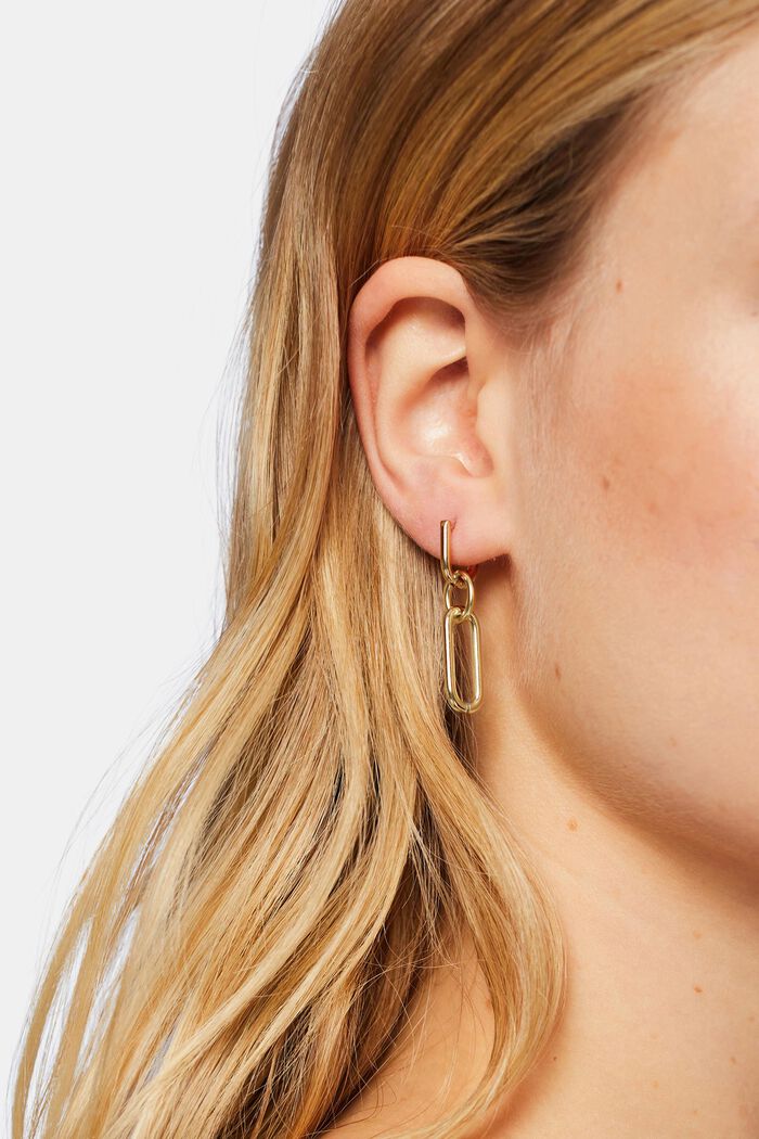 Boucles d'oreilles à maillons, acier inoxydable, GOLD, detail image number 2