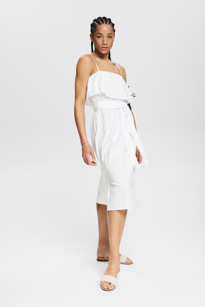 Mit Leinen: Kleid mit verstellbaren Trägern, WHITE, detail image number 1