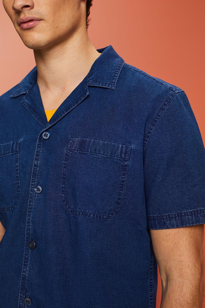 Chemise à manches courtes en jean, 100 % coton, BLUE LIGHT WASHED, detail image number 2