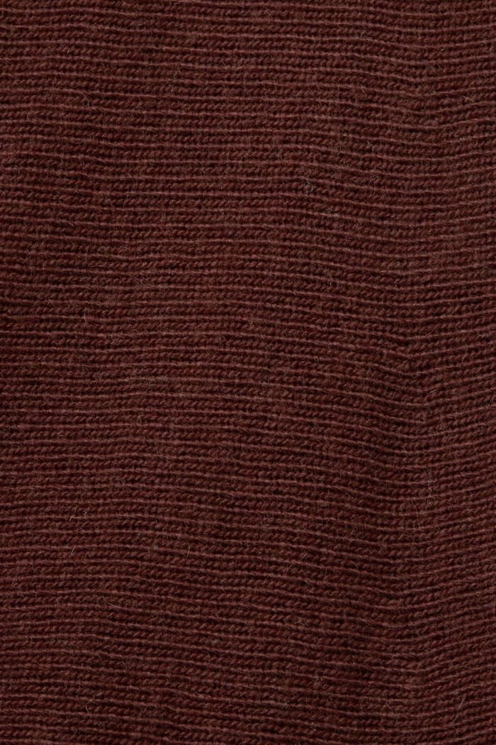Jupe longueur midi en laine mélangée à maille, BROWN, detail image number 5