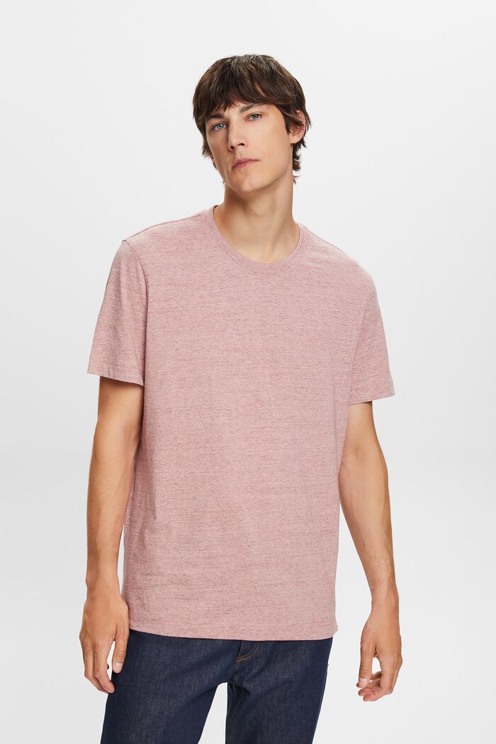 T-shirt à encolure ronde, 100 % coton, OLD PINK, detail image number 0