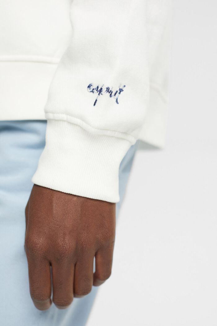 Sweatshirt mit Logostickerei auf dem Ärmel, OFF WHITE, detail image number 2