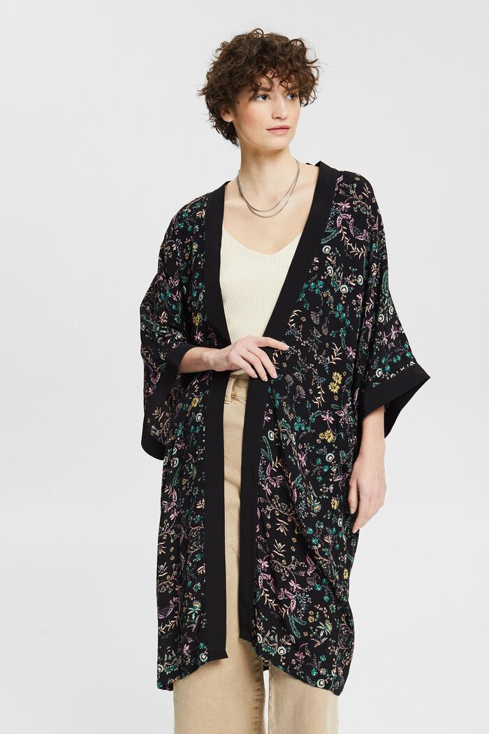 Kimono mit Blumenprint, BLACK, detail image number 1