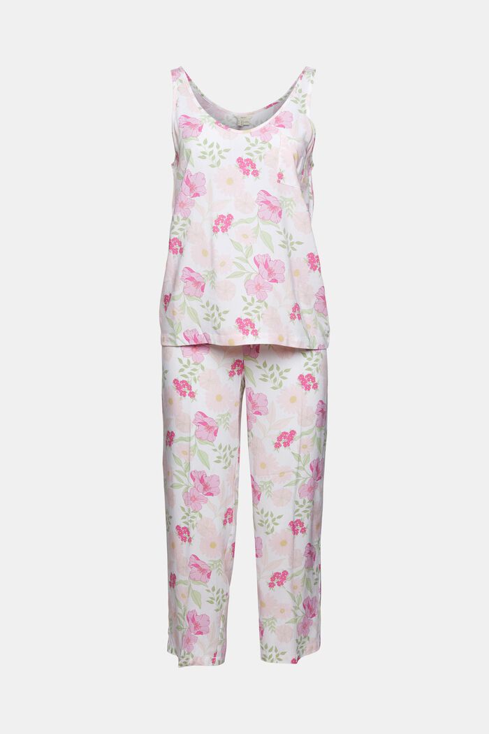 Pyjama à motif floral, LENZING™ ECOVERO™, WHITE, overview