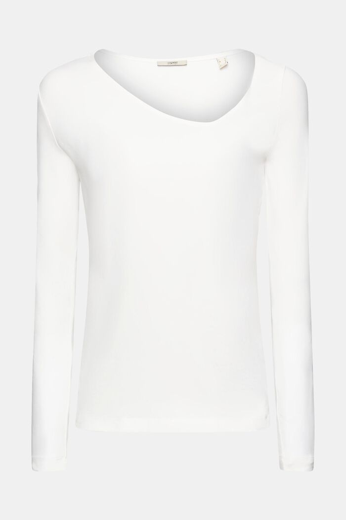 T-shirt à manches longues et encolure asymétrique, OFF WHITE, detail image number 5