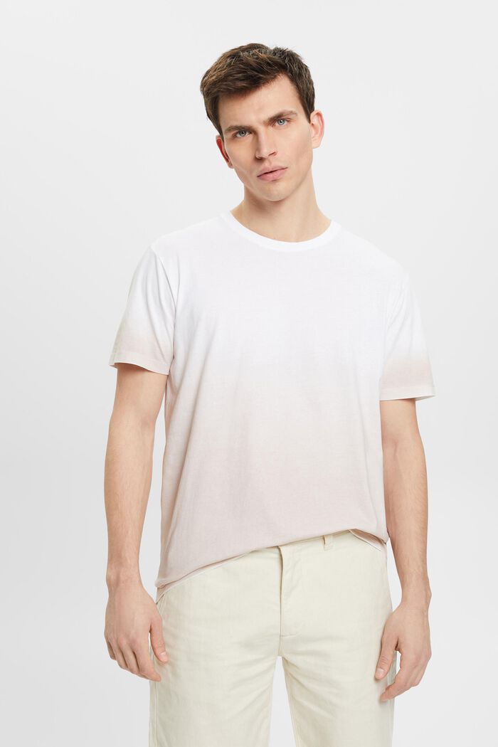 Zweifarbig blass gefärbtes T-Shirt, WHITE, detail image number 0
