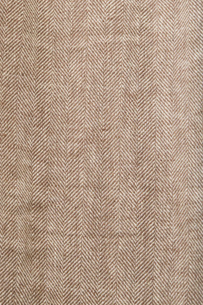 Pantalon à chevrons en mélange de coton et de lin, DARK BROWN, detail image number 6