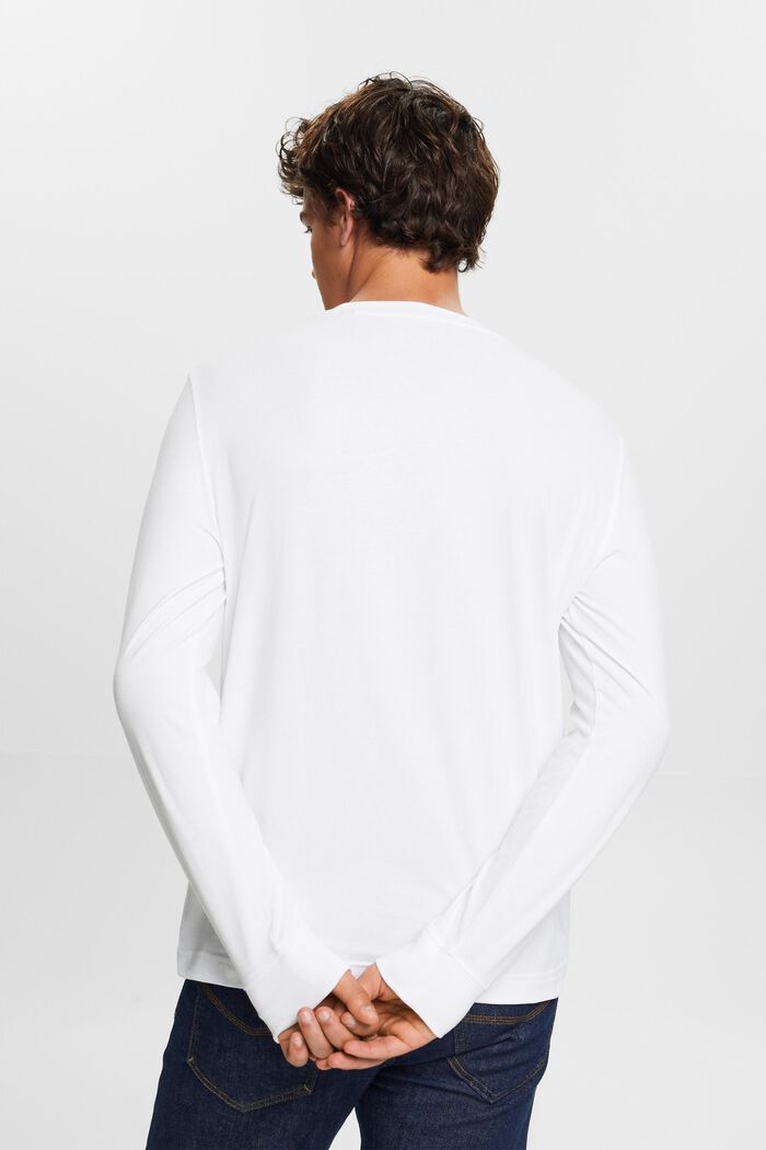 T-shirt à col rond et manches longues, WHITE, detail image number 4