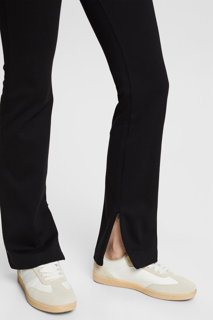 Pantalon en matière Punto à base zippée, BLACK, detail image number 4