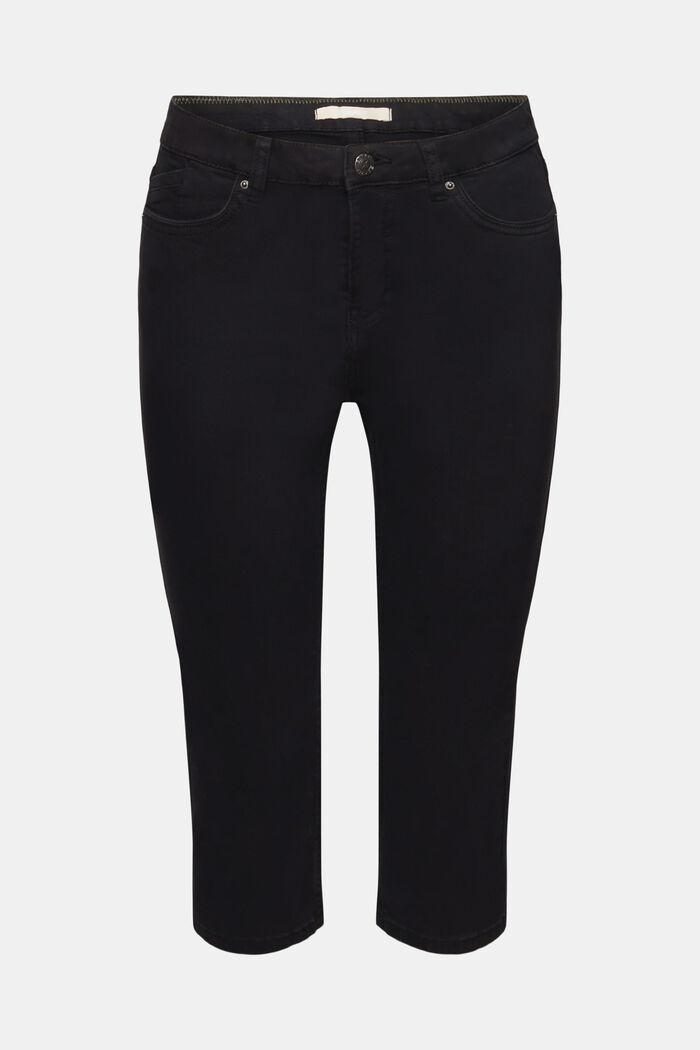 Capri-Jeans mit mittelhohem Bund, BLACK, detail image number 7