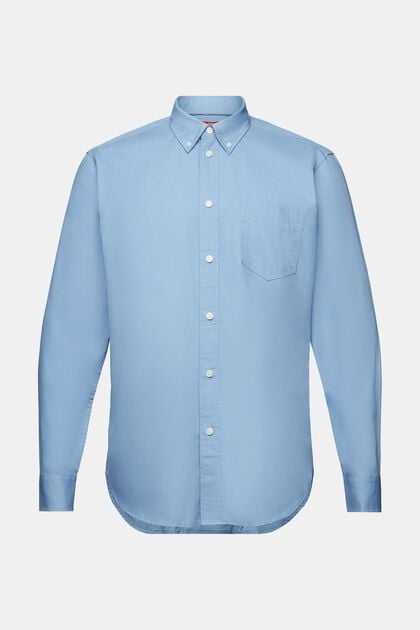 Chemise à col boutonné en popeline, 100 % coton