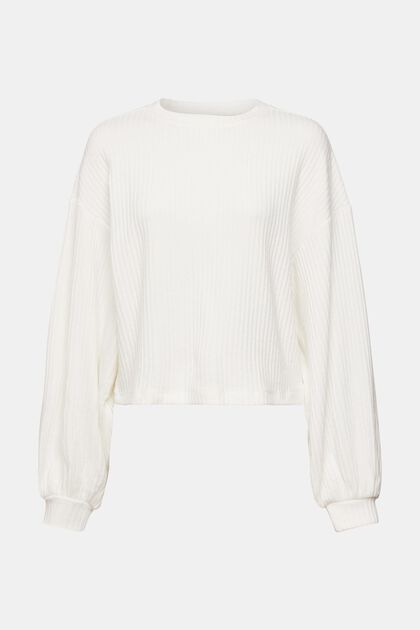 Pullover im Rippdesign, OFF WHITE, overview