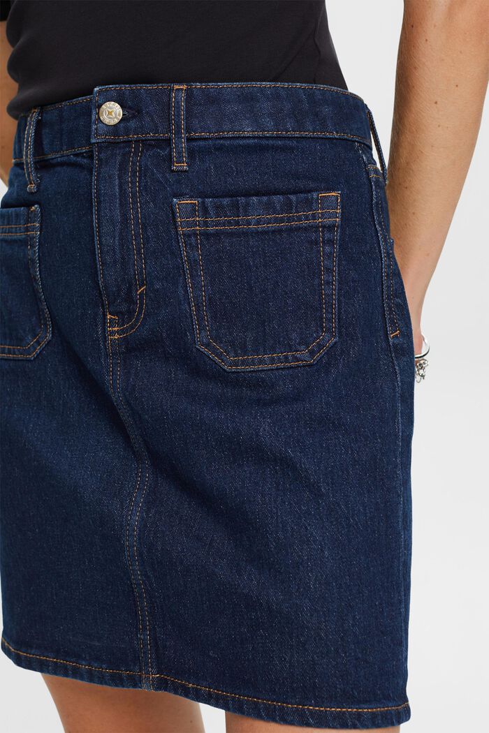 En matière recyclée : mini-jupe en jean, BLUE DARK WASHED, detail image number 2