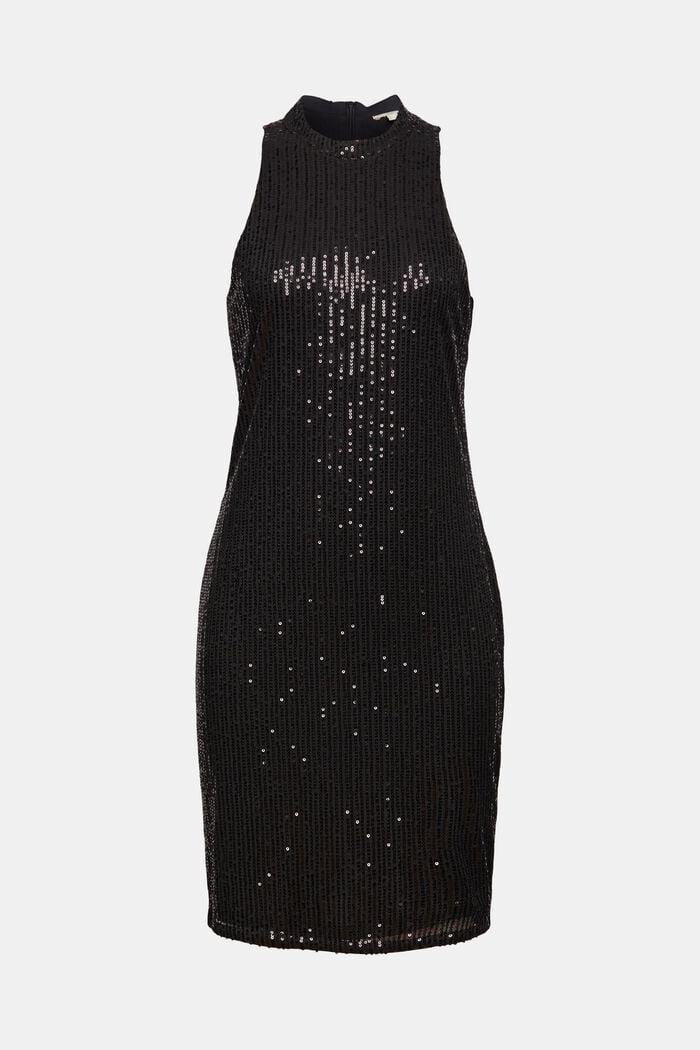 Mini-robe à paillettes, BLACK, overview