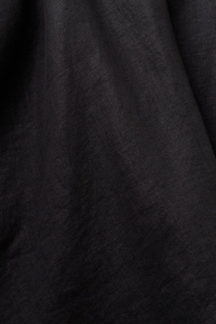 Jupe longueur midi évasée en lin, BLACK, detail image number 5