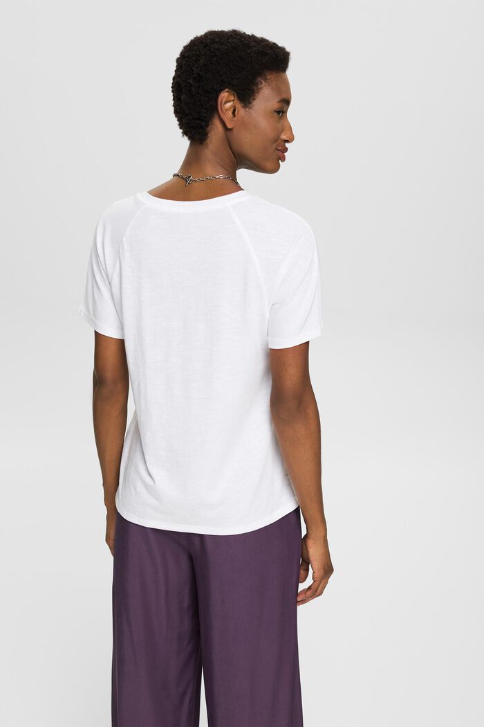 T-shirt à imprimé en coton mélangé, WHITE, detail image number 3