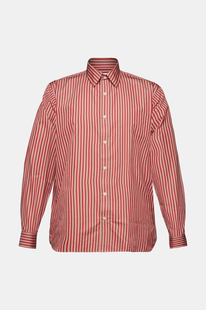 Gestreiftes Hemd aus Popeline, DARK RED, detail image number 6