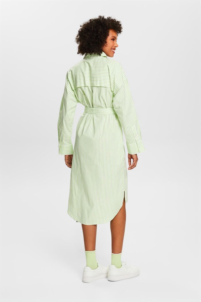 Robe-chemise en popeline rayée, GREEN, detail image number 3