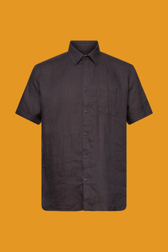 Chemise à manches courtes en lin, ANTHRACITE, detail image number 6