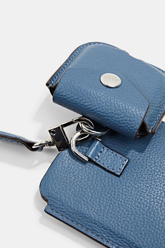 Smartphone-Bag mit Münztasche aus Leder, LIGHT BLUE, detail image number 1