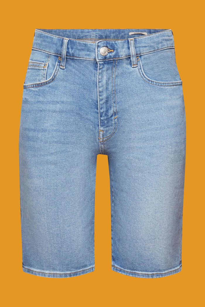 Short en jean décontracté de coupe Slim Fit, BLUE MEDIUM WASHED, detail image number 7