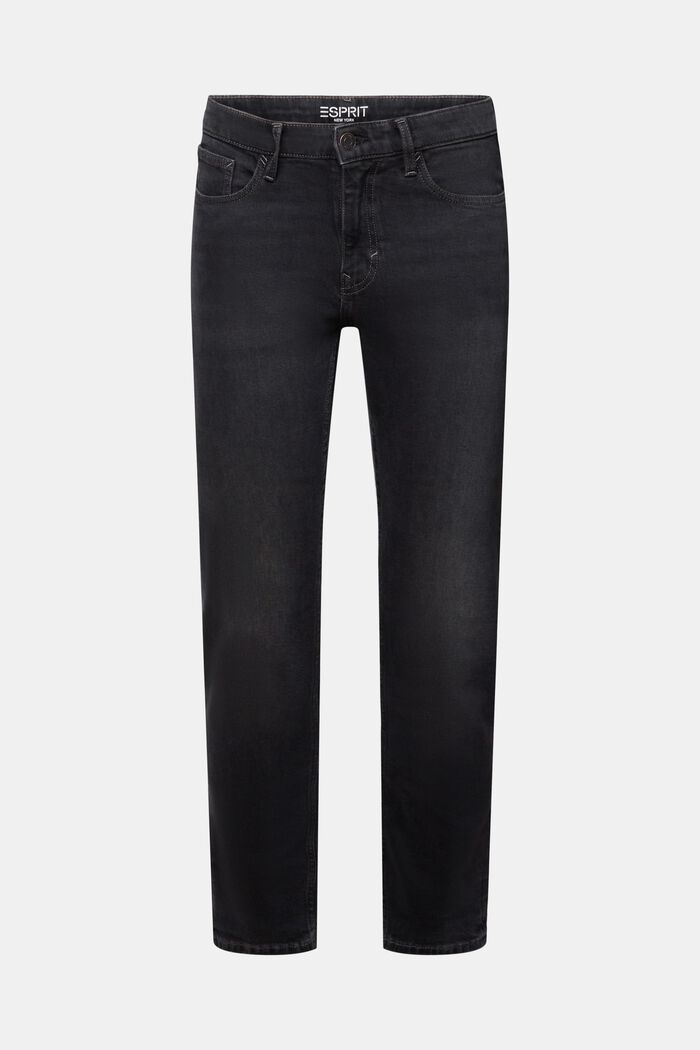 Schmale Jeans mit mittlerer Bundhöhe, BLACK DARK WASHED, detail image number 7