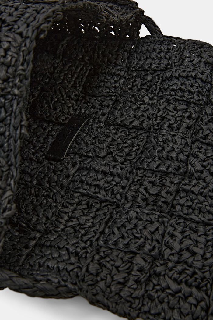 Sac porté épaule en crochet à rabat, BLACK, detail image number 4