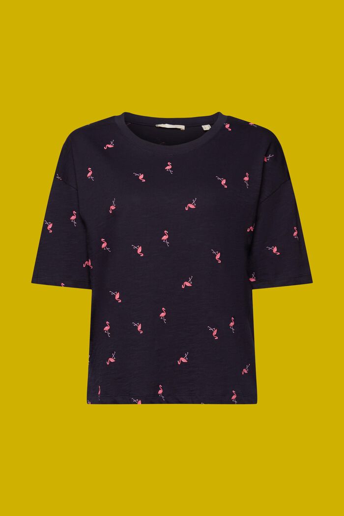 T-Shirt mit Allover-Print, 100 % Baumwolle, NAVY, detail image number 6