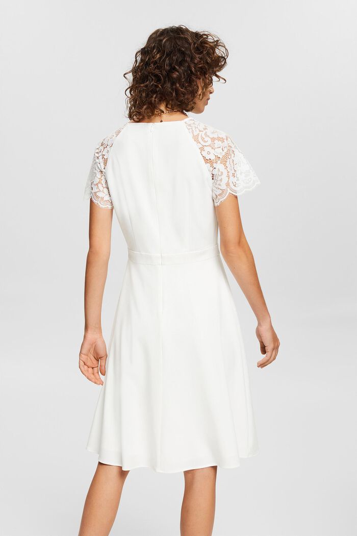 Kleid mit Spitzenärmeln, OFF WHITE, detail image number 2
