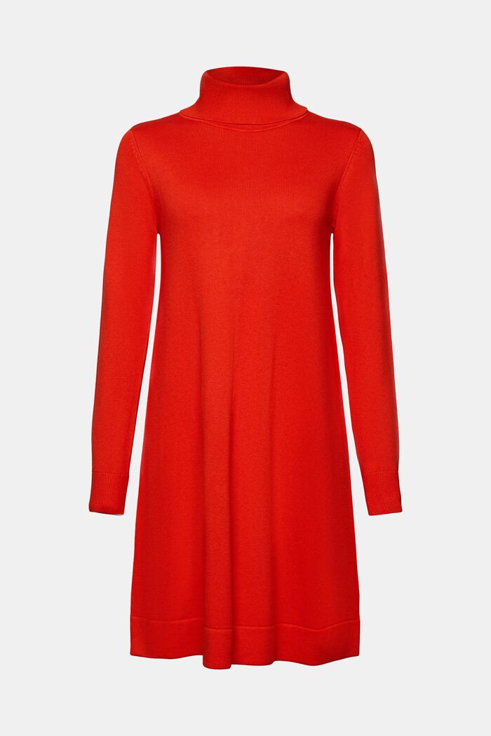 Mini-robe en maille à col roulé, RED, detail image number 6