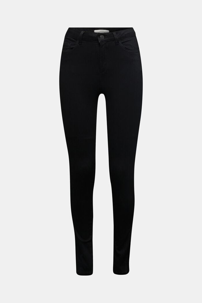 Pantalon doux à taille haute, à teneur en stretch, BLACK, detail image number 0
