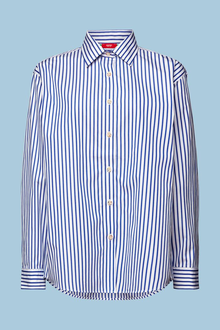 Gestreiftes Hemd aus Popeline, BRIGHT BLUE, detail image number 6