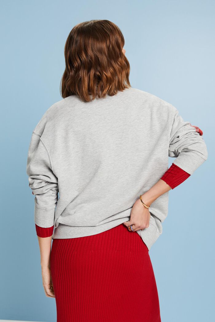 Oversize Sweatshirt mit Print und Zierperlen, LIGHT GREY, detail image number 2
