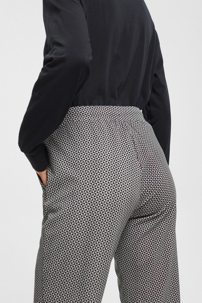 Pantalon en jersey à imprimé orné de dentelle, BLACK, detail image number 3