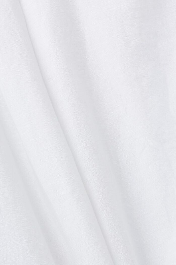 Baumwolle-Leinen-Bluse, WHITE, detail image number 5