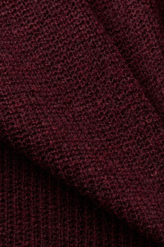 Pull-over à col bénitier, BORDEAUX RED, detail image number 5