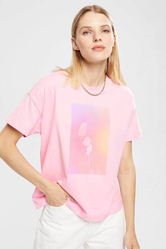 T-Shirt mit Print, LIGHT PINK, overview