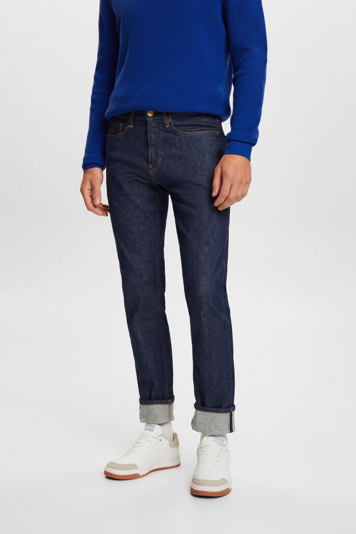 Schmale Selvedge Jeans mit mittelhohem Bund, BLUE RINSE, detail image number 0
