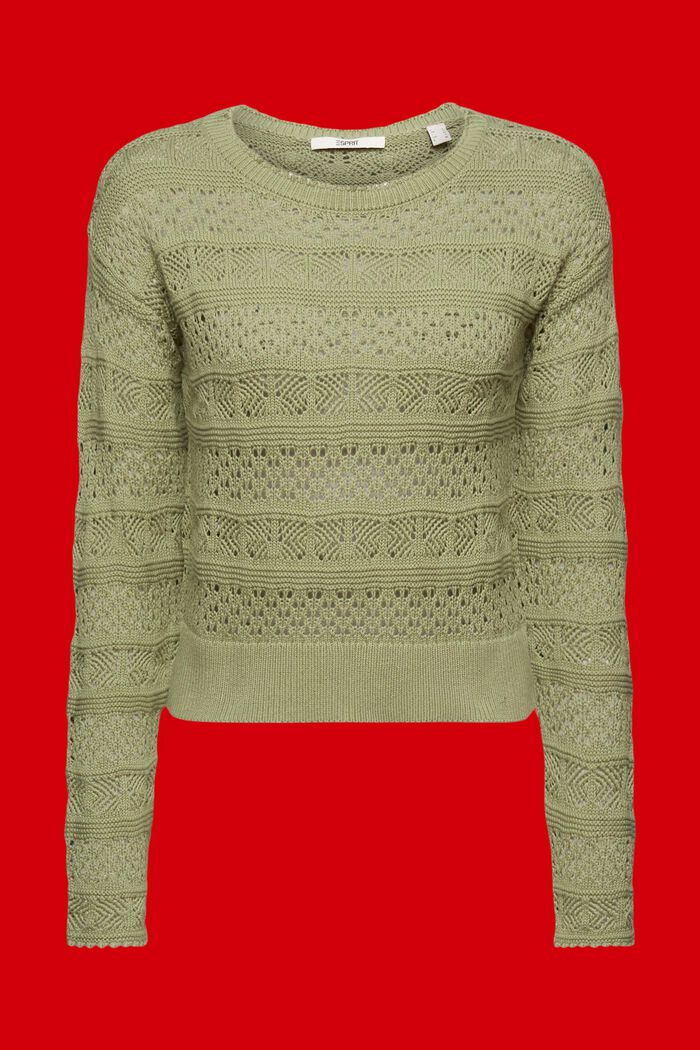 Strukturierter Pullover aus nachhaltiger Baumwolle, LIGHT KHAKI, detail image number 6