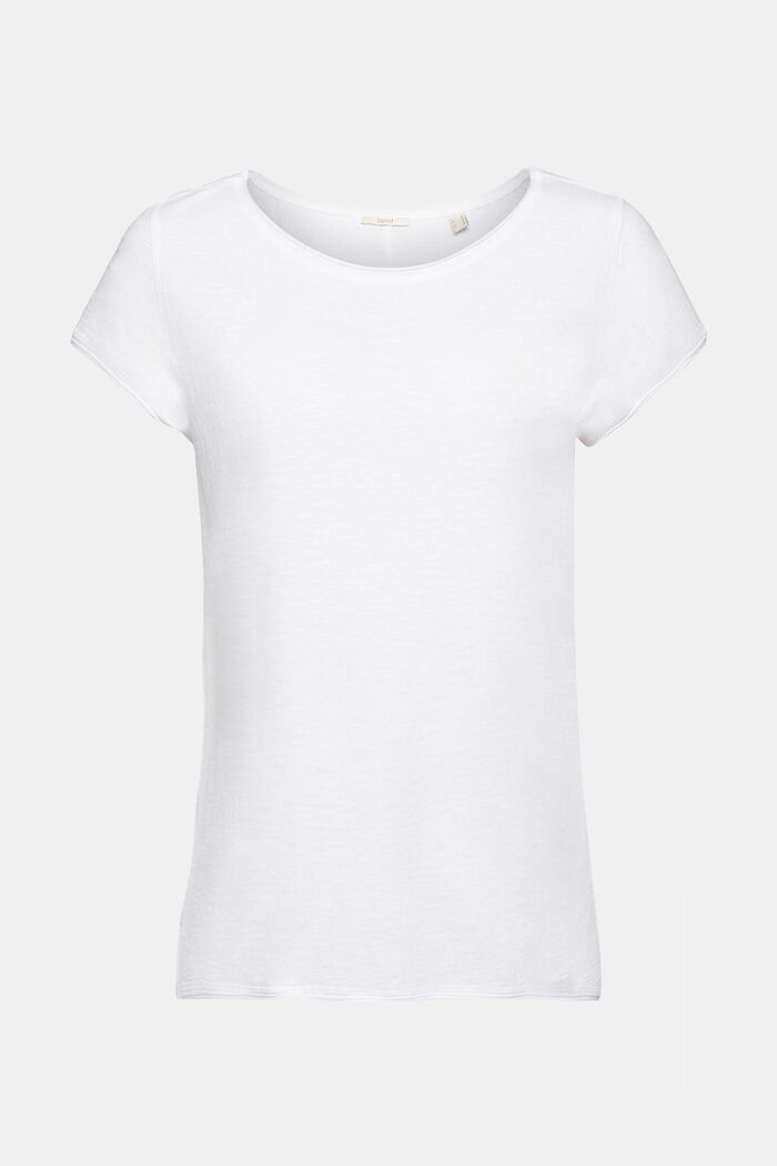 T-shirt en coton flammé, WHITE, detail image number 5