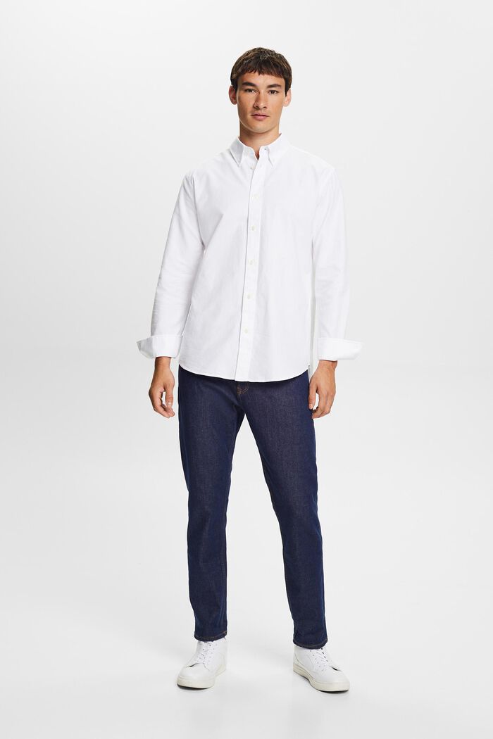 Button-Down-Hemd aus Baumwollpopeline, WHITE, detail image number 0
