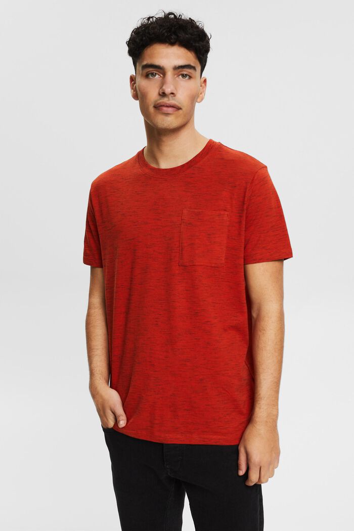 T-shirt en jersey de coton mélangé, RED ORANGE, detail image number 0
