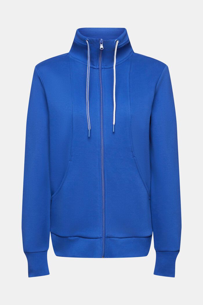 Sweat-shirt zippé, coton mélangé, BRIGHT BLUE, detail image number 5