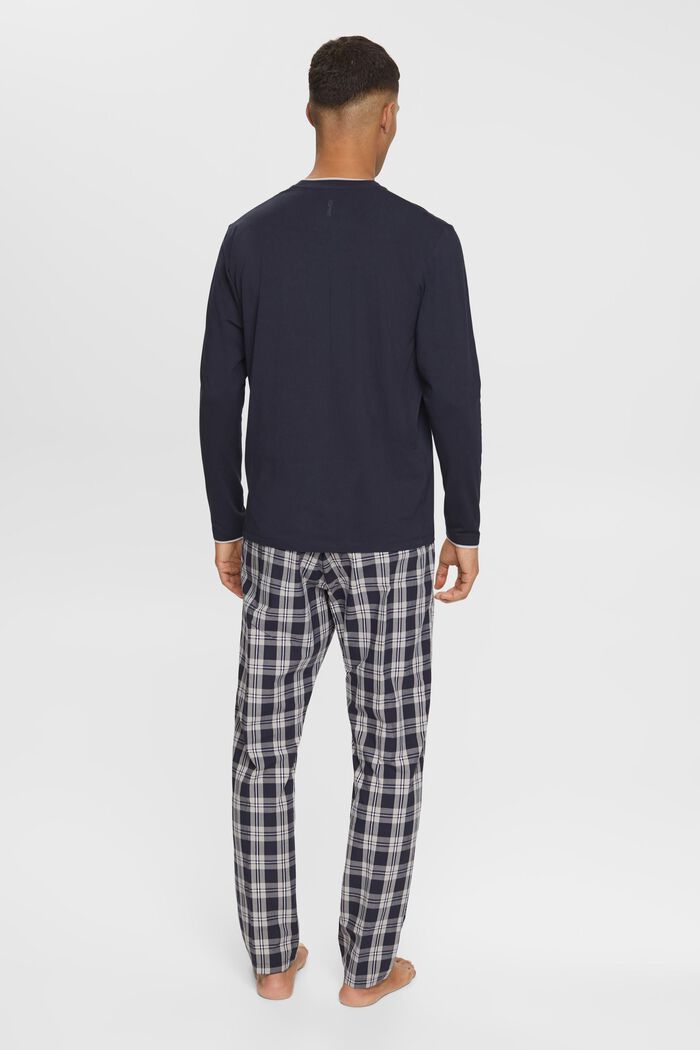 Pyjama à pantalon à carreaux, NAVY, detail image number 4