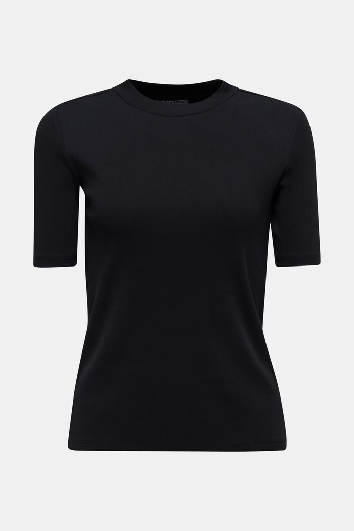 T-shirt basique en jersey de coton, BLACK, overview