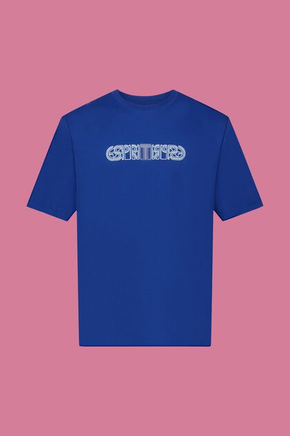 T-shirt de coupe Relaxed Fit à imprimé logo, INK, overview
