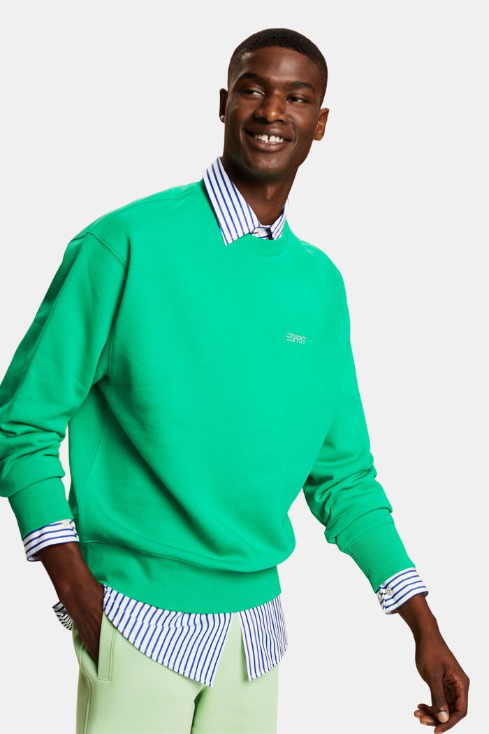 Unisex Fleece-Sweatshirt mit Logo, GREEN, detail image number 4