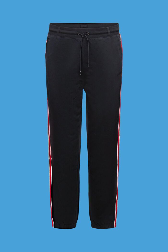Pantalon de survêtement rayé en coton, BLACK, detail image number 6