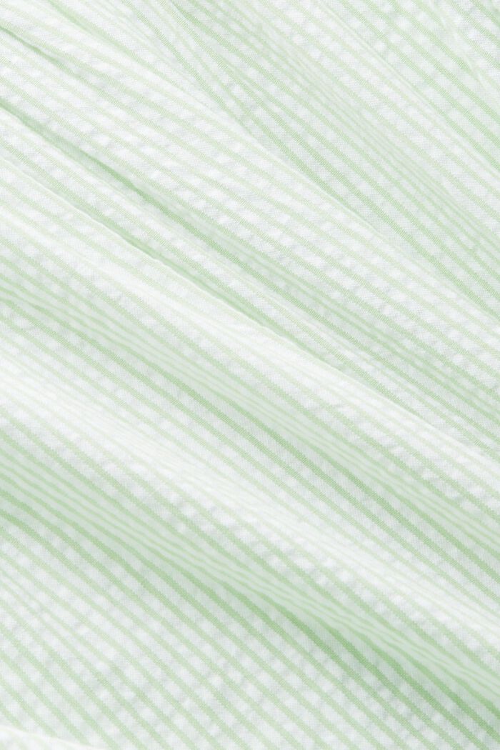 Blouse à encolure en V en coton rayé, LIGHT GREEN, detail image number 4